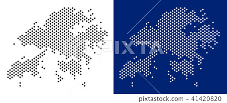 Dotted Hong Kong Map 41420820