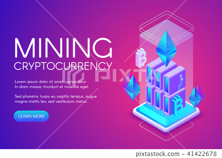 Cryptocurrency mining farm vector illustration Cryptocurrency mining farm vector illustration 41422678