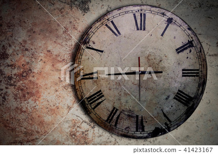 clock on concrete floor. clock on concrete floor. 41423167