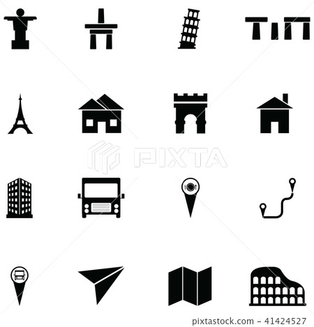 place icon set - Stock Illustration [41424527] - PIXTA