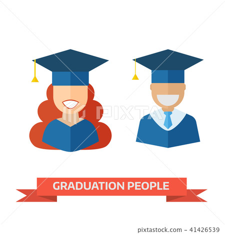 Happy Graduation Man and Woman Education Icons Happy Graduation Man and Woman Education Icons 41426539