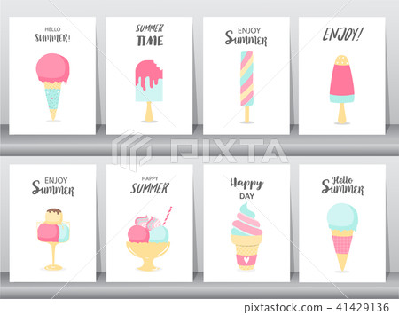 Collection of ice cream invitation card,Happy 41429136