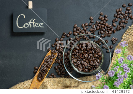 Espresso coffee in glass cup. Espresso coffee in glass cup. 41429172