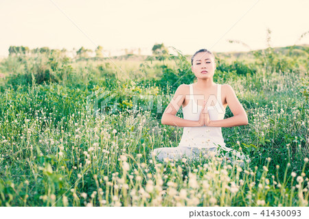 Healthy woman,Yoga woman In the lotus posture. 41430093