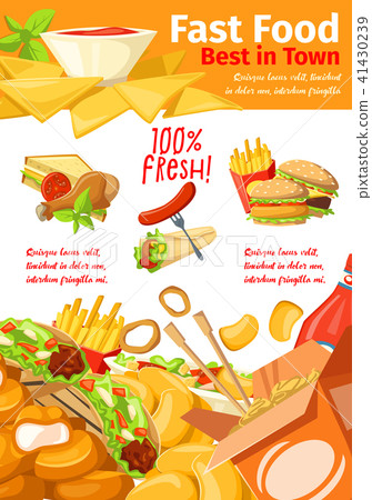 Fast food restaurant banner for takeaway menu Fast food restaurant banner for takeaway menu 41430239