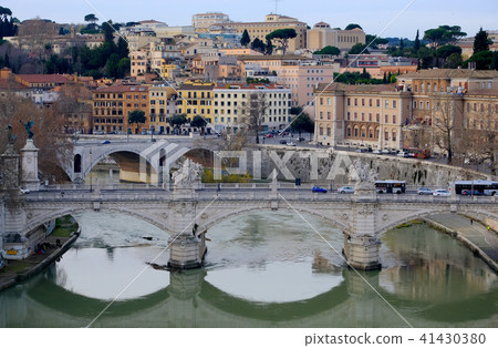 Rome, Italy. Cityview with old famous bridges Rome, Italy. Cityview with old famous bridges 41430380