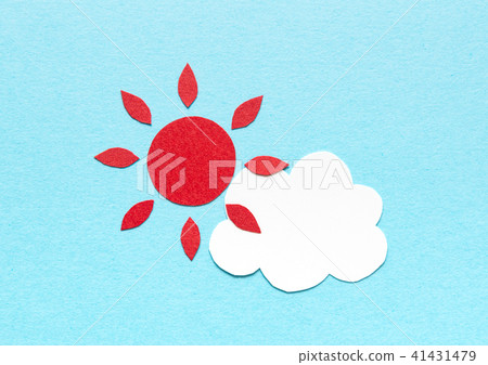 晴朗天氣標記天氣預報晴朗的多雲太陽的雲彩,多雲 晴朗天氣標記天氣預報晴朗的多雲太陽的雲彩,多雲 41431479