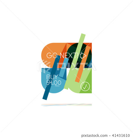 Minimal flat clean abstract option step infographic design element, geometric shapes - round squares Minimal flat clean abstract option step infographic design element, geometric shapes - round squares 41431610