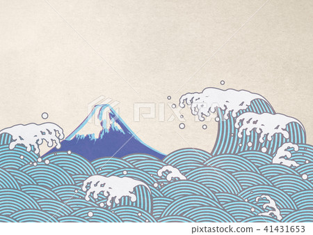 Waves Splashing Mt. Fuji Japanese paper 41431653