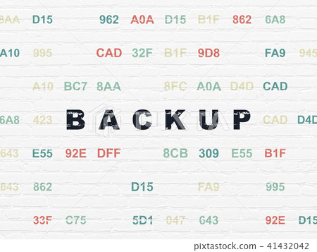 Software concept: Backup on wall background Software concept: Backup on wall background 41432042