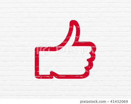 Social network concept: Thumb Up on wall background Social network concept: Thumb Up on wall background 41432069
