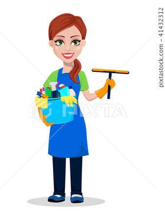 Cleaning company staff in uniform Cleaning company staff in uniform 41432312