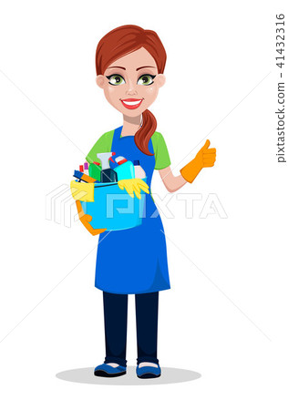 Cleaning company staff in uniform Cleaning company staff in uniform 41432316