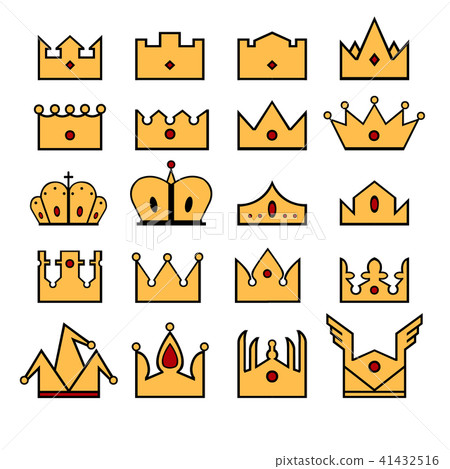 Crown illustration set crown icons set. Crown illustration set crown icons set. 41432516