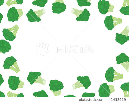 Broccoli illustration vegetable frame - Stock Illustration [41432619 ...