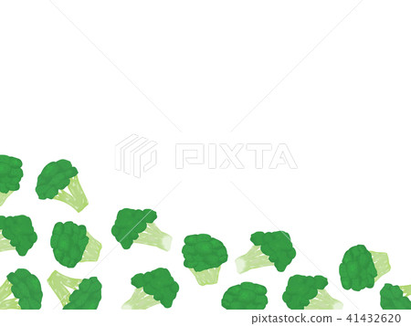 Broccoli illustration vegetable frame - Stock Illustration [41432620 ...