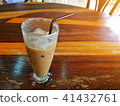 Coffee Glass on Wood Table Asia Latte Coffee Style Coffee Glass on Wood Table Asia Latte Coffee Style 41432761