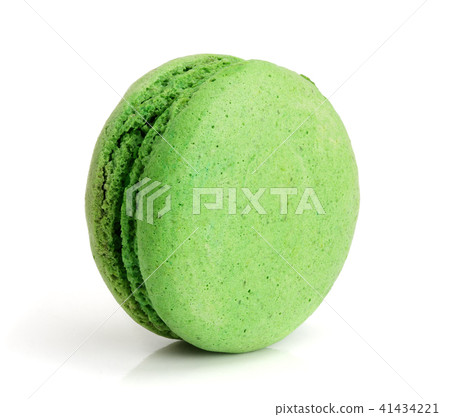 green macaroon isolated on white background closeup green macaroon isolated on white background closeup 41434221