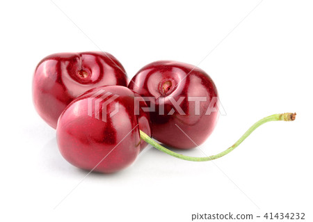 Sweet red cherries isolated on white background macro. 41434232