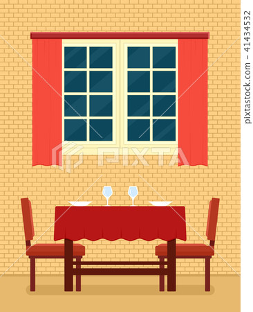 kitchen interior with laid table and romantic setting 41434532