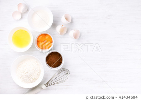 Ingredients for baking sponge cake. 41434694