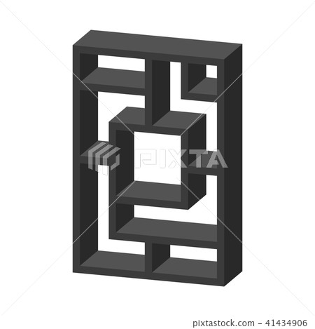 Empty modern bookcase. Isolated on white Empty modern bookcase. Isolated on white 41434906