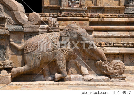 Elephant near steps Airavatesvara Temple Elephant near steps Airavatesvara Temple 41434967