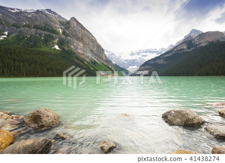 Emerald Lake of Lewis made of melted glaciers 41438274