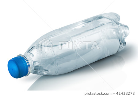 Closed plastic bottle with water lies Closed plastic bottle with water lies 41438278