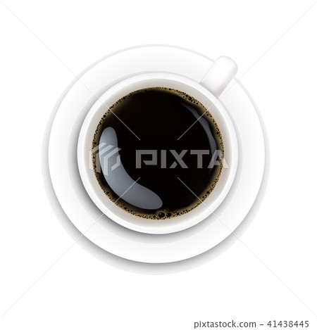 Cup With Coffee And Plate White Background Cup With Coffee And Plate White Background 41438445