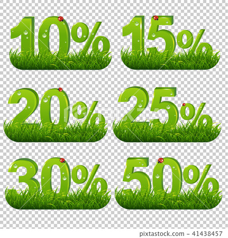 Green Percents Collection With Grass Transparent Green Percents Collection With Grass Transparent 41438457