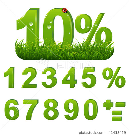 Green Percents Set With Grass Green Percents Set With Grass 41438459