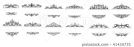 Vintage vector swirl frame set 41438735