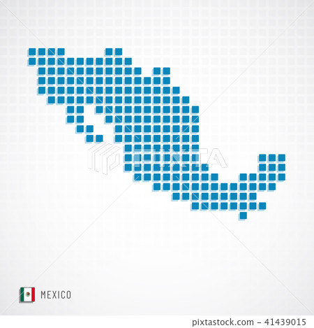 Mexico map and flag icon Mexico map and flag icon 41439015