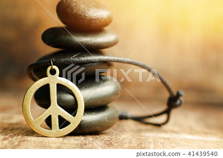 Peace symbol leather necklace Peace symbol leather necklace 41439540