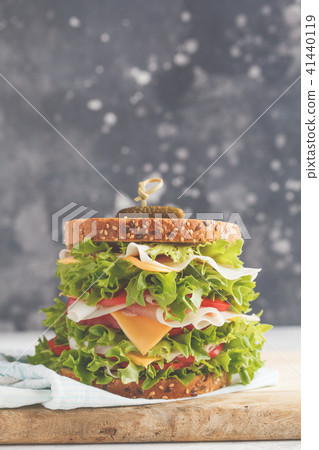 Big sandwich with meat (porshutto), cheese Big sandwich with meat (porshutto), cheese 41440119