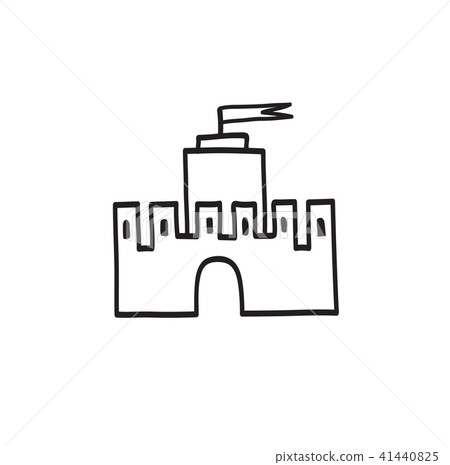 Castle icon. Hand drawn castle building 41440825