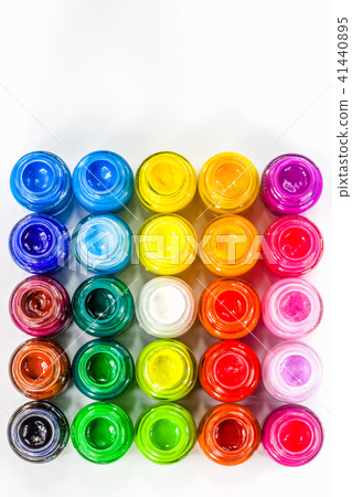 Poster colors in square on white background Poster colors in square on white background 41440895