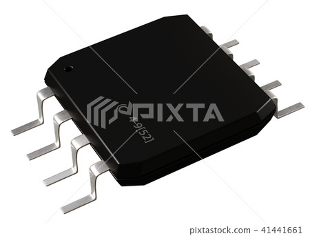 Integrated circuit or micro lowpass chip and 8 order pin circuit design isolated. 41441661
