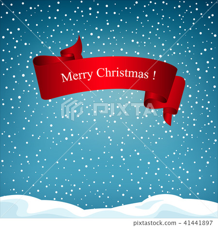 Festive Winter Background with Red Ribbon - Stock Illustration ...