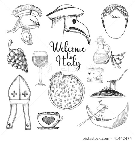 Set of elements of Italian culture. Set of elements of Italian culture. 41442474