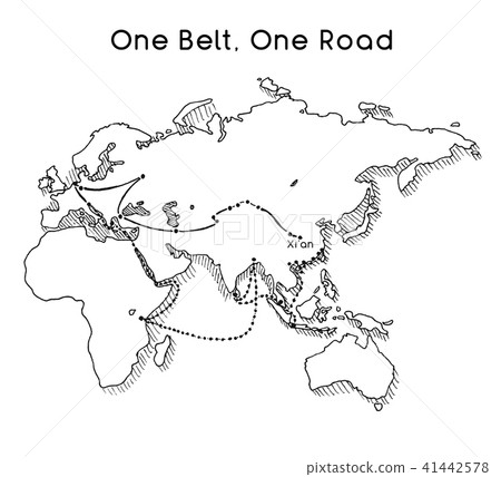 One Belt One Road new Silk Road concept.  41442578