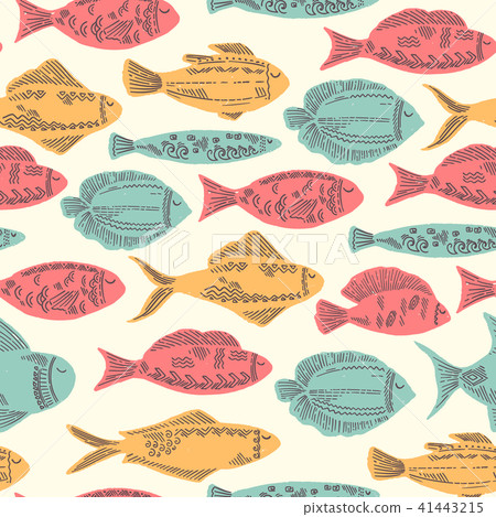 Funny Doodle Fish 41443215