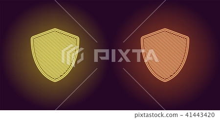Neon icon of Yellow and Orange Network Shield 41443420