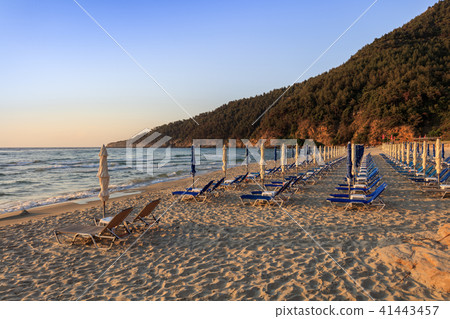 Paradise beach at sunrise. Greece 41443457