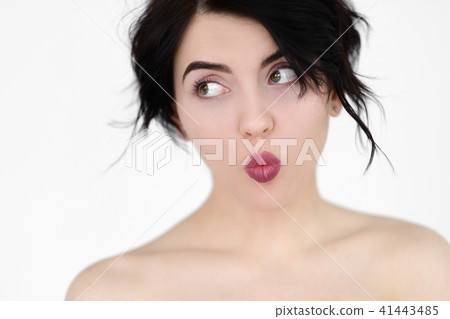 emotion face playful kittenish childish woman emotion face playful kittenish childish woman 41443485