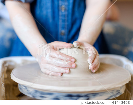 child hobby creative pottery leisure art girl clay child hobby creative pottery leisure art girl clay 41443498