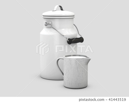 3d Illustration of milk can on gray background 41443519
