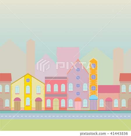 House buildings, home seamless background pattern 41443836