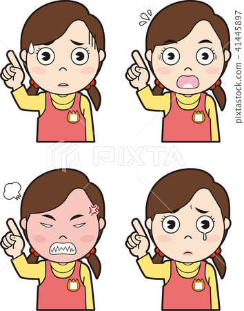 Fingering female nursery teacher 03 - Stock Illustration [41445897] - PIXTA